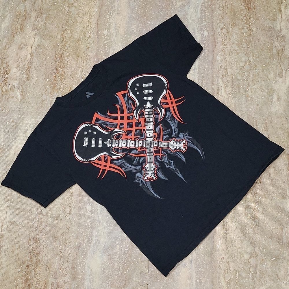 AUDIO COUNCIL YOUTH CROSSED GUITARS GRAPHIC TEE SIZE LARGE